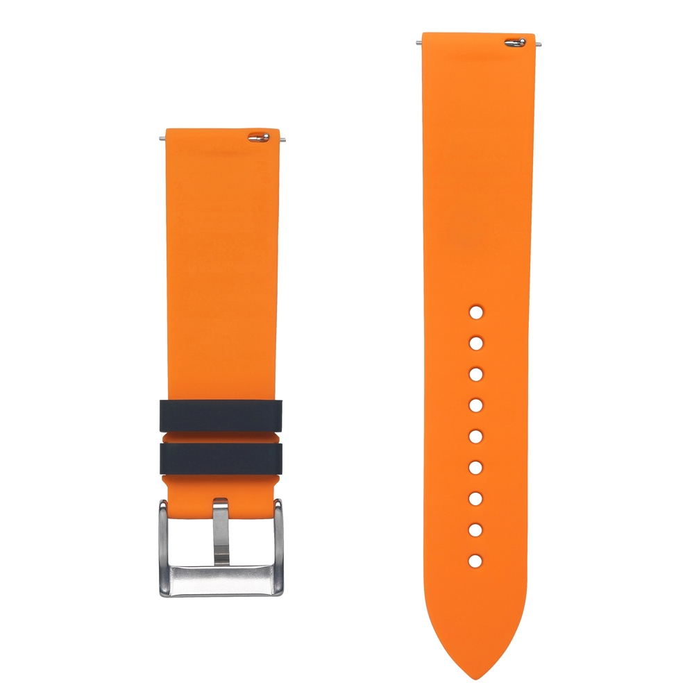 Silicone Rubberen Horlogeband Zwart Oranje